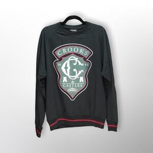 The Marok Sweater Crewneck Black Sweatshirt in Medium by Crooks & Castle